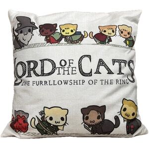 Lord Of The Rings Spoof Cat Throw Pillow Funny Humor Fantasy Kitty Lover Twee